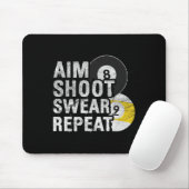 Funny Billiards Aim Shoot Swear Mousepad (Mit Mouse)
