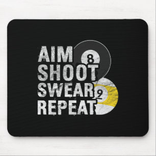 Funny Billiards Aim Shoot Swear Mousepad
