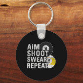Funny Billiards Aim Shoot Swear Schlüsselanhänger (Vorderseite)