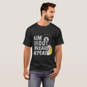 Funny Billiards Aim Shoot Swear T-Shirt (Vorne ganz)