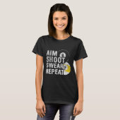 Funny Billiards Aim Shoot Swear T-Shirt (Vorne ganz)