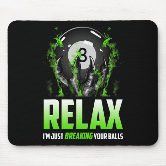 Funny Billiards Design 8 Ll Snooker Pool Cue Stick Mousepad (Vorne)