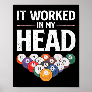 Funny Billiards Design für Männer Frauen Cue Sport Poster