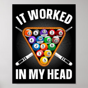 Funny Billiards Design Women Pool Player P Poster