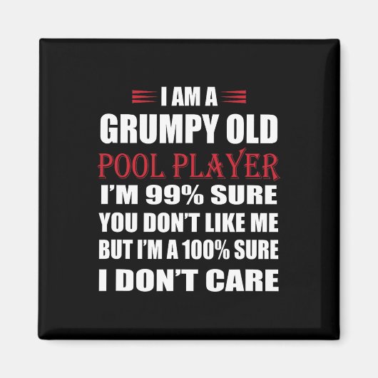 Funny Billiards Ich bin ein gruseliger alter Pool Magnet (Vorne)