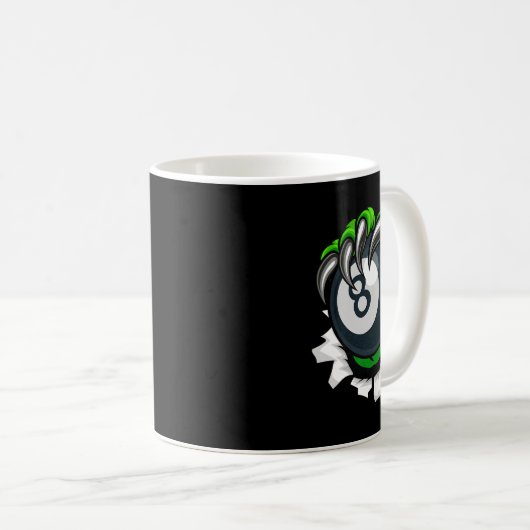 Funny Billiards Nails Art Billiard Spielen Pool P Kaffeetasse (VorderseiteRechts)