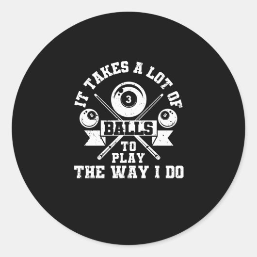 Funny billiards player billiards 8-ball runder aufkleber (Vorderseite)