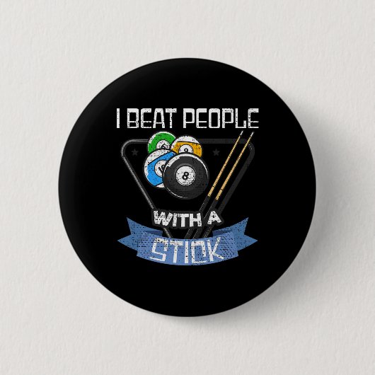 Funny Billiards Player Ich schlage Leute mit einem Button (Vorderseite)