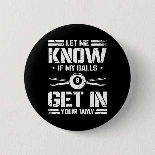 Funny Billiards Player Snooker Billiard Pool Playa Button (Vorderseite)