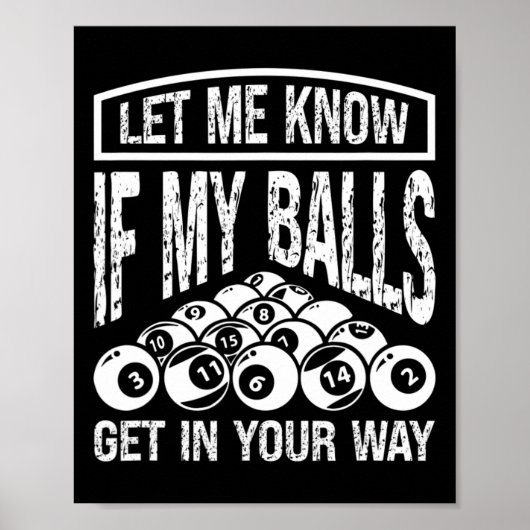 Funny Billiards Player Snooker Billiard Pool Playa Poster (Vorne)