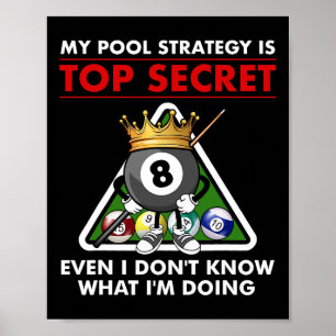 Funny Billiards Pool Design für Männer Frauen Pool Poster