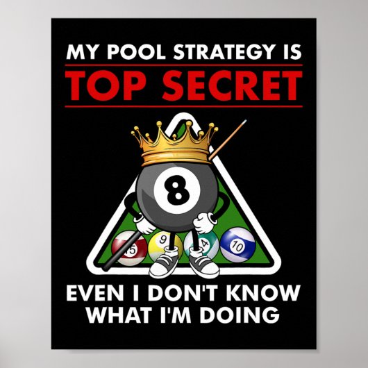 Funny Billiards Pool Design für Männer Frauen Pool Poster (Vorne)