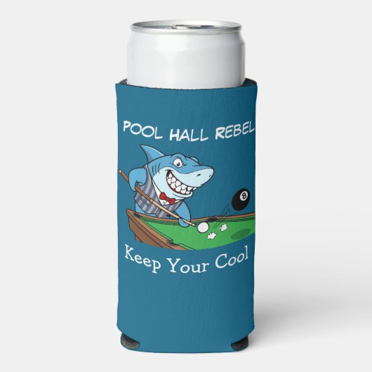 Funny Billiards Pool Hall Shark Theme Can Coolers Selters Dosenkühler (Seltzer Vorderseite)