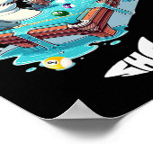 Funny Billiards Pool Shark Cool Poster (Ecke)