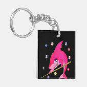 Funny Billiards Pool Shark Female Schlüsselanhänger (Vorderseite links)