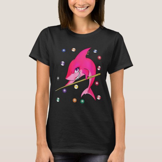 Funny Billiards Pool Shark Female T-Shirt (Vorderseite)