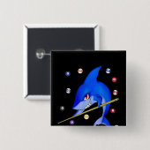 Funny Billiards Pool Shark Male Button (Vorne & Hinten)