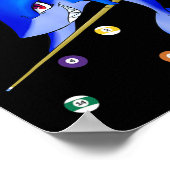 Funny Billiards Pool Shark Male Poster (Ecke)