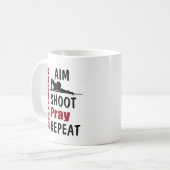 Funny Billiards Pool Table Aiming Joke Kaffeetasse (Vorderseite Links)