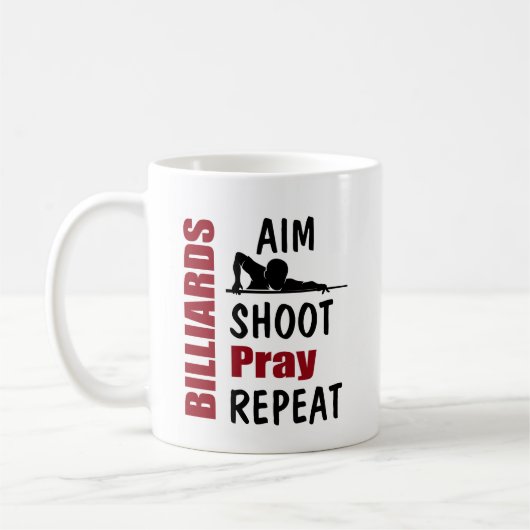 Funny Billiards Pool Table Aiming Joke Kaffeetasse (Links)
