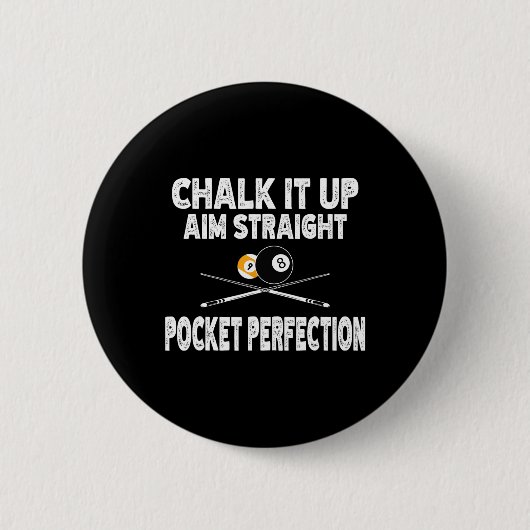 Funny Billiards Pool Ziel Straight Pocket Perfecti Button (Vorderseite)