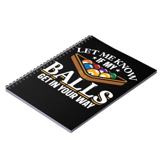 Funny Billiards Quotes Pool Spieler Notizblock (Linke Seite)