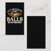 Funny Billiards Quotes Pool Spieler Visitenkarte (Vorne/Hinten)