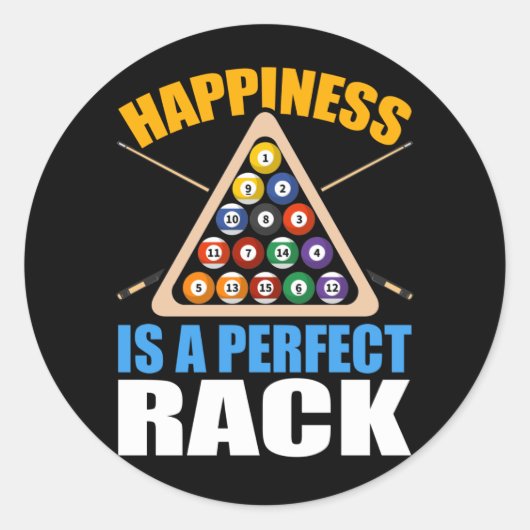 Funny Billiards Rack Spaß Pool Runder Aufkleber (Vorderseite)