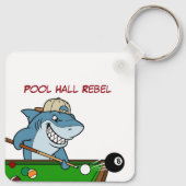 Funny Billiards Shark Pool Hall Rebel Keychains Schlüsselanhänger (Rückseite)