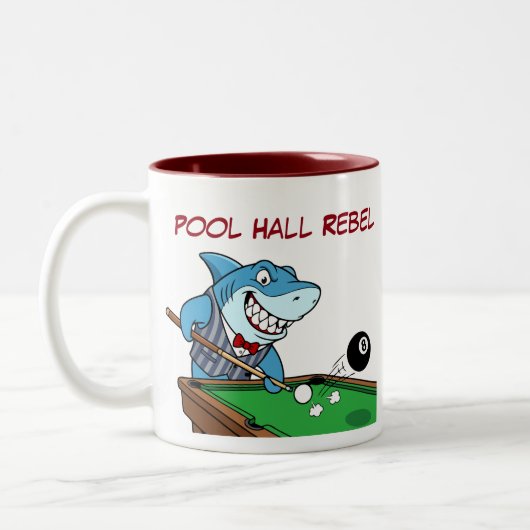 Funny Billiards Shark Rebel Coffee Mugs Zweifarbige Tasse (Links)