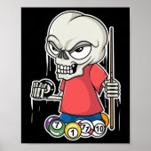 Funny Billiards Skull I Snooker Pool Player Gesche Poster (Vorne)