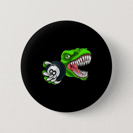 Funny Billiards T-rex Art Billard Spielen Pool P Button (Vorderseite)