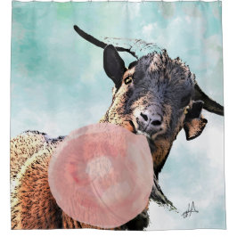 Funny Billy Goat Bubbles mit Bubblegum Duschvorhang