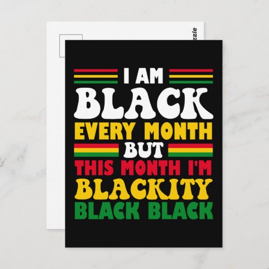 Funny bin ich jeden Monat schwarz, aber in diesem Postkarte (Vorne/Hinten)