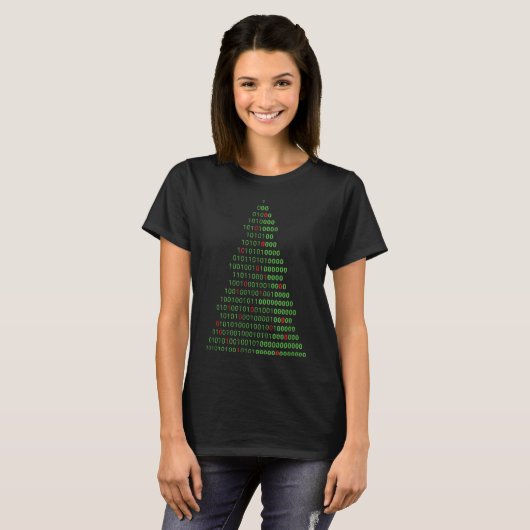 Funny Binary Christmas Tree Computer Programmers a T-Shirt (Vorne ganz)