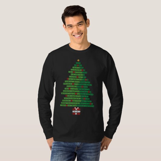 Funny Binary Christmas Tree Computer Programmers a T-Shirt (Vorne ganz)