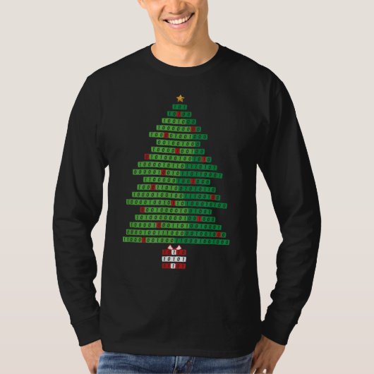 Funny Binary Christmas Tree Computer Programmers a T-Shirt (Vorderseite)