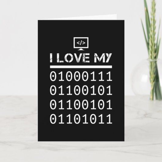 Funny Binary Code Geek Programmier-Geschenk Karte (Vorderseite)