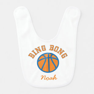 Funny Bing Bong Name NYC Basketball U-Bahn Babylätzchen