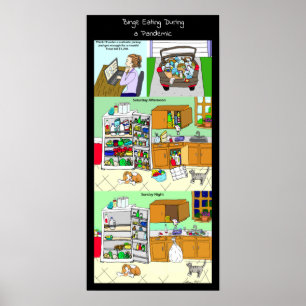 Funny Binge Eating während einer Pandemie Poster