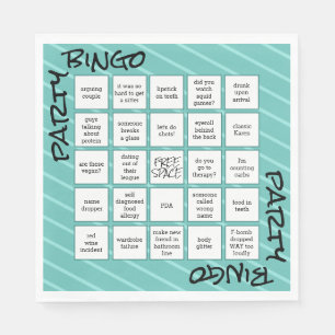 Funny Bingo Aquamarin Modernes Party Serviette