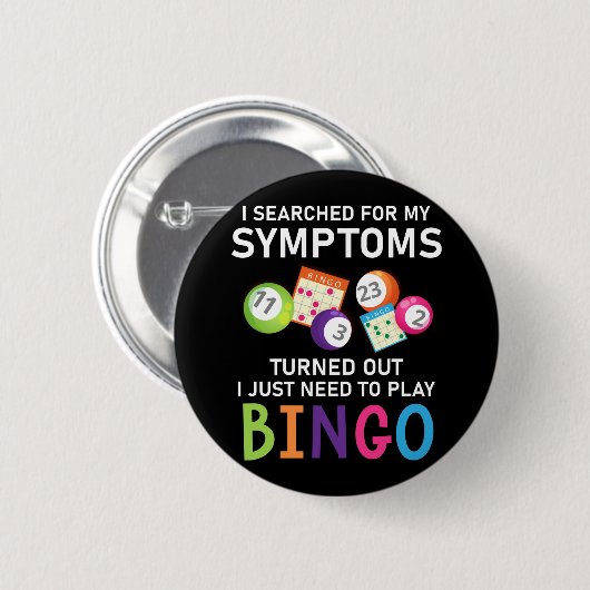 Funny Bingo Ball Bingo Gamer Button (Vorne & Hinten)