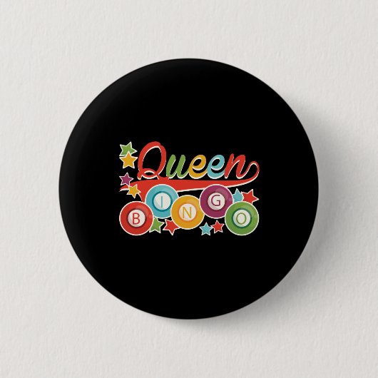 Funny Bingo Girl Bingo Balls Queen Button (Vorderseite)
