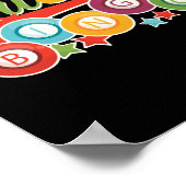 Funny Bingo Girl Bingo Balls Queen Poster (Ecke)