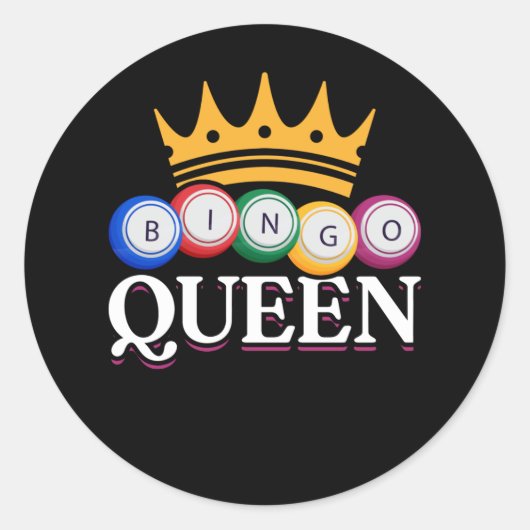 Funny Bingo Girl Bingo Balls Queen Women Runder Aufkleber (Vorderseite)