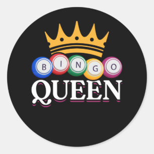Funny Bingo Girl Bingo Balls Queen Women Runder Aufkleber