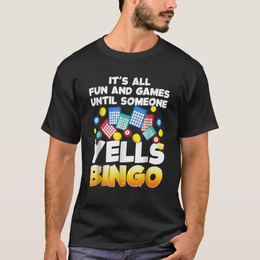 Funny Bingo Lover Design Männer Frauen Bingo Gambl T-Shirt (Vorderseite)