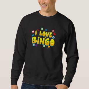 Funny Bingo Player Gift - I Liebe Bingo Graphic Ar Sweatshirt