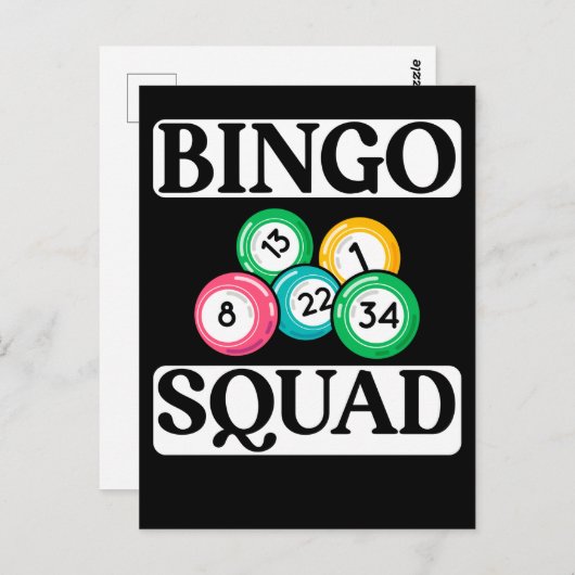 Funny Bingo Squad Sprichwort Bingo Postkarte (Vorne/Hinten)