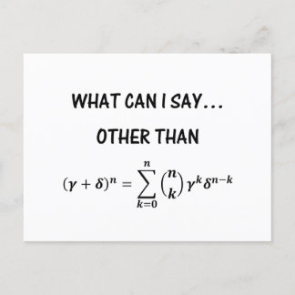 Funny Binomial Theorem STEM Math Science Spaß Postkarte